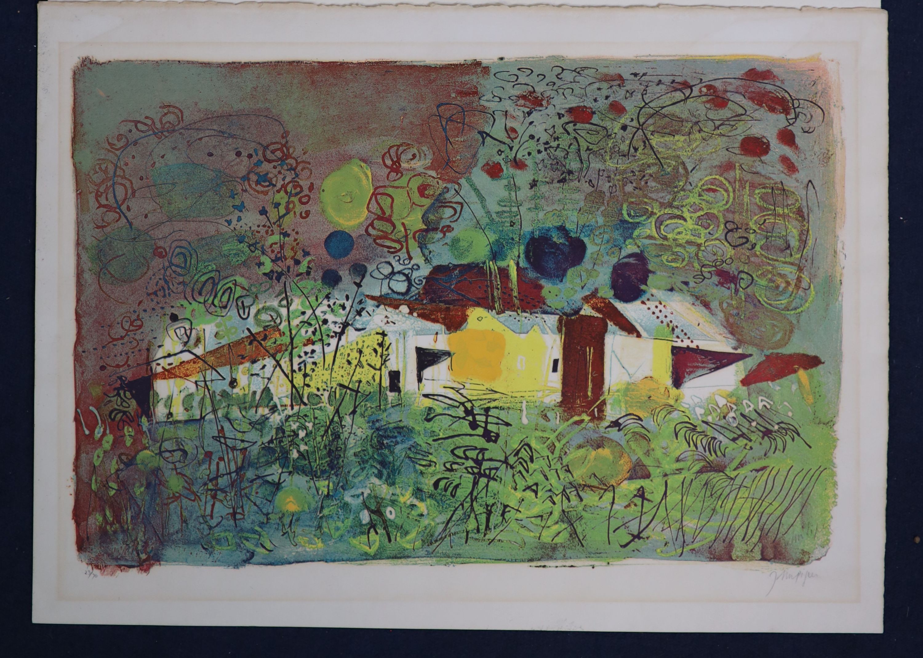 John Piper (1903-1992), Floirac, 1968, screenprint, 52 x 72cm, unframed.